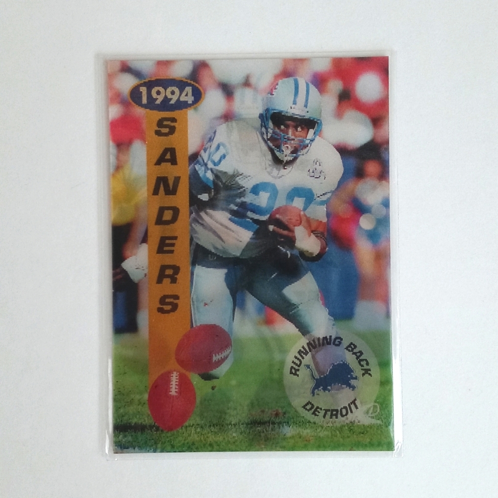 Vintage 1994 #12 Barry Sanders NFL Detroit Lions Hologram Football Trading Card